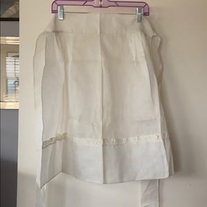 Sheer white vintage apron with eyelet detail